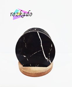 زیر لیوانی ماربل استند دار مشکی