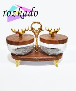 شکلات خوری شیشه آبگز دو خانه