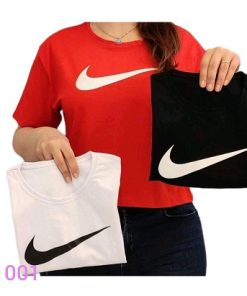 تیشرت زنانه سوپر پنبه فری سایز کراپ طرح NIKE