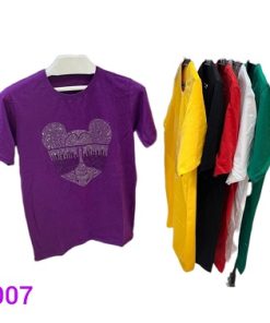 تیشرت سوپر پنبه نگین کاری شده طرح میکی