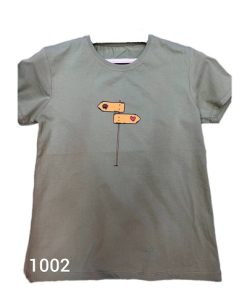 تیشرت زنانه فری سایز تمام پنبه طرح تردید مغز و قلب