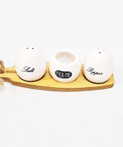 ست نمکدان و جاخلالی تخم مرغی زیره دار