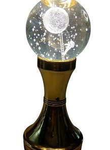 شبخواب گوی ایستاده چراغدار با پایه طلایی