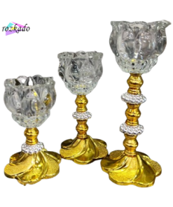 جاشمعی ۳ سایز طلایی طرح لاله