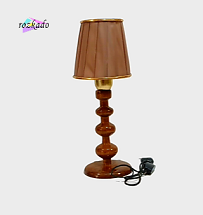 آباژور رومیزی چوبی کلاسیک با کلاهک پارچه‌ای