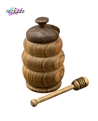 عسل‌خوری چوبی سنتی با قاشق مخصوص عسل