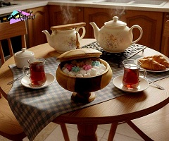شکلات خوری پایه بلند چوبی